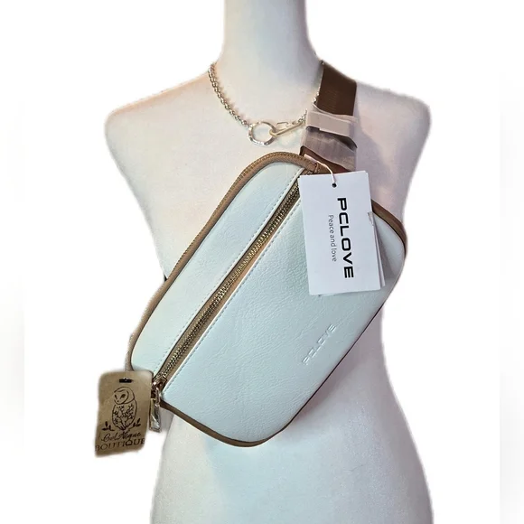 NWT White and Tan Women's Bag - Picture 1 of 11